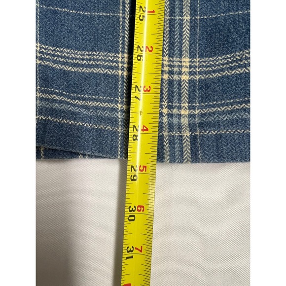 NWT Madewell Mens Blue Plaid Easy Fit Long Sleeve Flannel Shirt M Indigo Granola - Picture 8 of 12